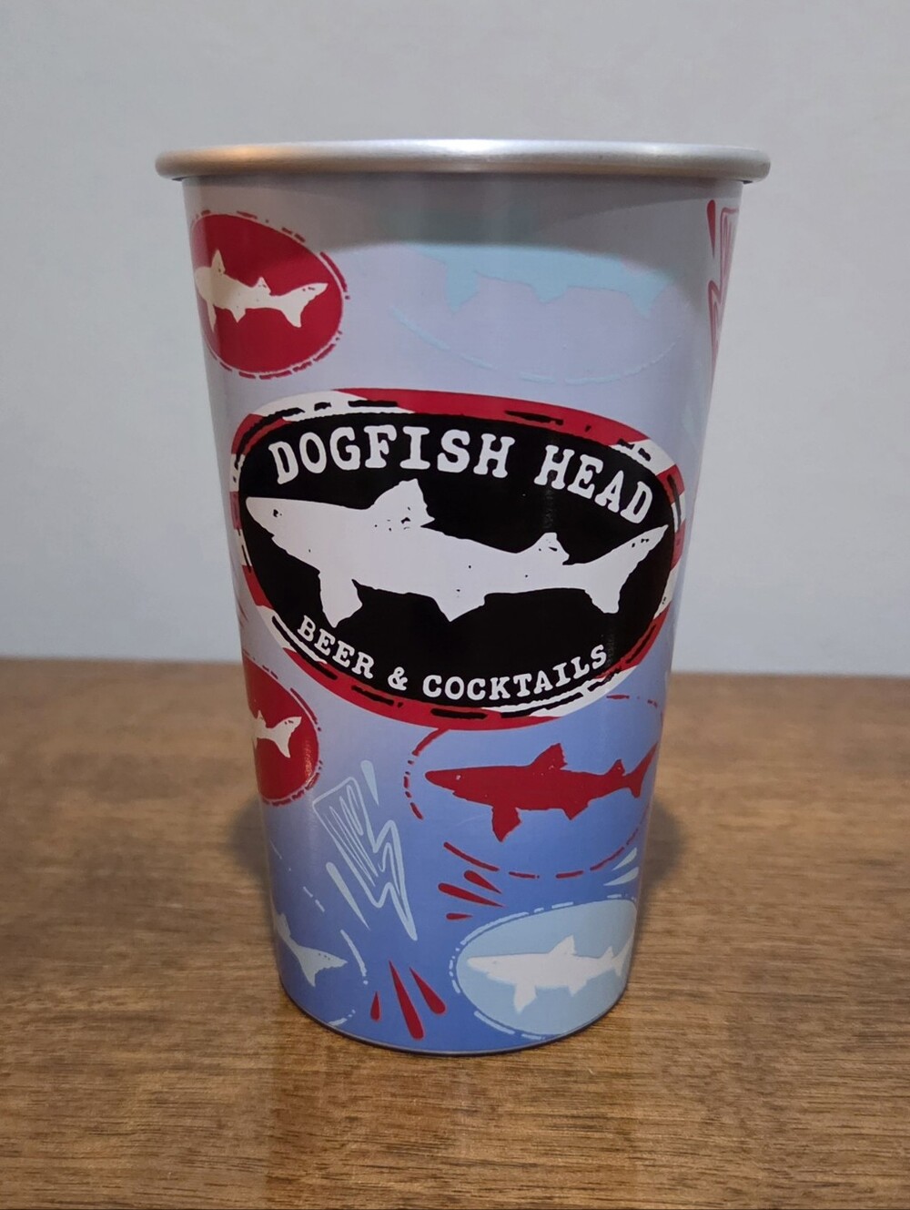 New Dogfish Head Beer Tumbler Pint. Color Changing With Liquid, Aluminum Cup